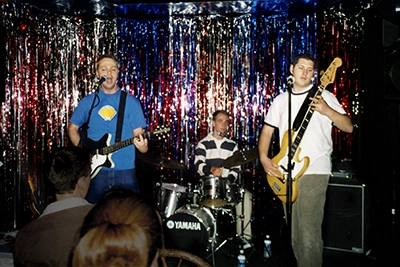 2002 concert photo of The Lucky Shots at True Love Coffeehouse